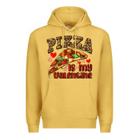 Antique Gold pizza is my valentine Premium Hoodie - AdoDesignShop
