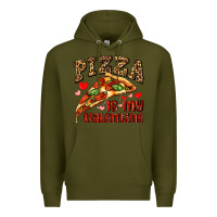 Army Green pizza is my valentine Premium Hoodie - AdoDesignShop