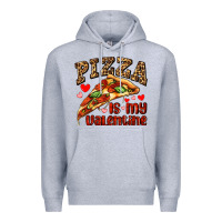 Heather Grey pizza is my valentine Premium Hoodie - AdoDesignShop