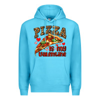 Ocean Blue pizza is my valentine Premium Hoodie - AdoDesignShop