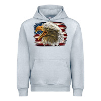 Heather Grey American Flag Eagle Urban Hoodie - LillyAllenDesigns