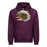 Mauve Wine American Flag Eagle Urban Hoodie - LillyAllenDesigns