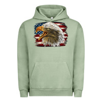 Pigment Oil Green American Flag Eagle Urban Hoodie - LillyAllenDesigns