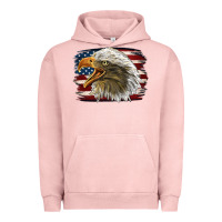 Pigment Salmon American Flag Eagle Urban Hoodie - LillyAllenDesigns