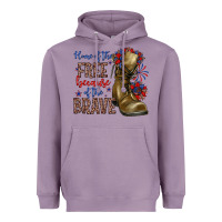 Lavender home of the free because of the brave Heavyweight Hoodie - Zillion Design Studio