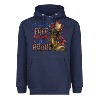 Navy home of the free because of the brave Heavyweight Hoodie - Zillion Design Studio