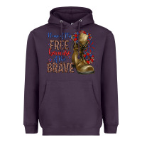 Plum home of the free because of the brave Heavyweight Hoodie - Zillion Design Studio