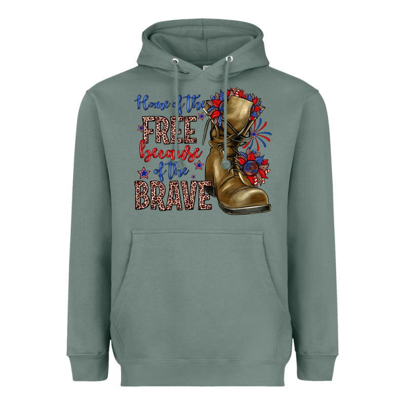 Home Of The Free Because Of The Brave Heavyweight Hoodie by Zillion Design Studio | Teevron