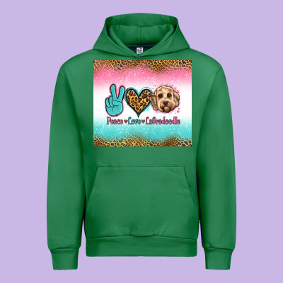 Peace Love Labradoodle Urban Hoodie Designed By Jasminsmagicworld