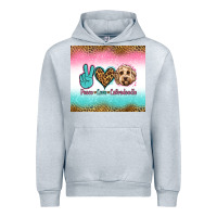 Heather Grey peace love labradoodle Urban Hoodie - Jasminsmagicworld