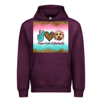 Mauve Wine peace love labradoodle Urban Hoodie - Jasminsmagicworld