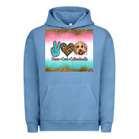 Pigment Pebble Blue peace love labradoodle Urban Hoodie - Jasminsmagicworld