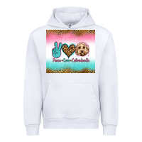 White peace love labradoodle Urban Hoodie - Jasminsmagicworld