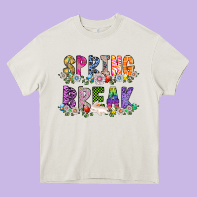 Spring Break Heavy Core Tee Designed By Cowhidedigitalart