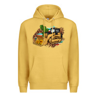 Antique Gold bulldozer leopard cactus sunflower Premium Hoodie - Artiststas