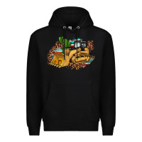Black bulldozer leopard cactus sunflower Premium Hoodie - Artiststas