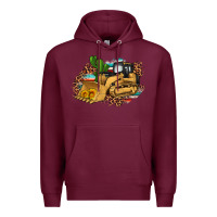 Burgundy bulldozer leopard cactus sunflower Premium Hoodie - Artiststas