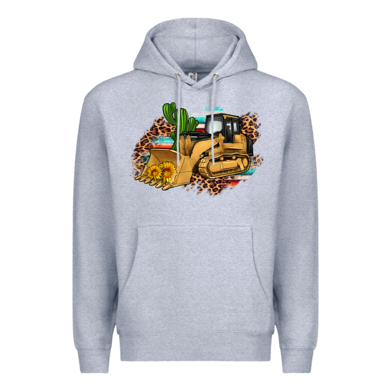 Bulldozer Leopard Cactus Sunflower Premium Hoodie by Artiststas | Teevron