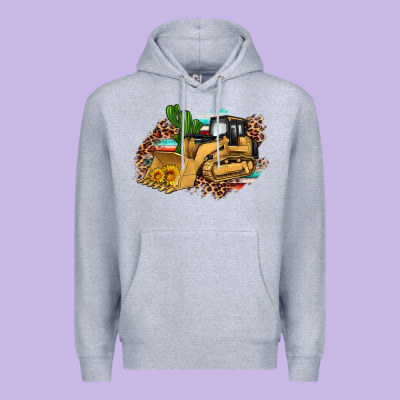Bulldozer Leopard Cactus Sunflower Premium Hoodie Designed By Artiststas