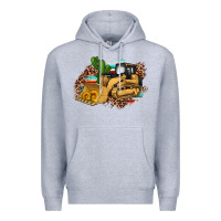 Heather Grey bulldozer leopard cactus sunflower Premium Hoodie - Artiststas