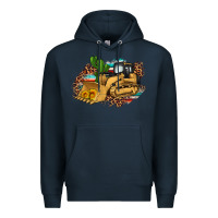 Navy bulldozer leopard cactus sunflower Premium Hoodie - Artiststas
