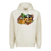 Oatmeal Heather bulldozer leopard cactus sunflower Premium Hoodie - Artiststas