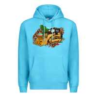 Ocean Blue bulldozer leopard cactus sunflower Premium Hoodie - Artiststas