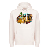 Pale Pink bulldozer leopard cactus sunflower Premium Hoodie - Artiststas