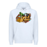 White bulldozer leopard cactus sunflower Premium Hoodie - Artiststas