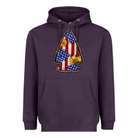 Plum American flag sunflower arrowhead Heavyweight Hoodie - Zillion Design Studio