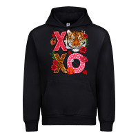 Black xoxo with tiger Urban Hoodie - NancyCooperArtShop