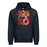 Navy xoxo with tiger Urban Hoodie - NancyCooperArtShop