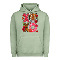 Pigment Oil Green xoxo with tiger Urban Hoodie - NancyCooperArtShop