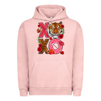 Pigment Salmon xoxo with tiger Urban Hoodie - NancyCooperArtShop