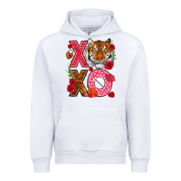 White xoxo with tiger Urban Hoodie - NancyCooperArtShop