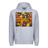 Heather Grey bulldozer camouflage tumbler Premium Hoodie - Artiststas