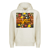Oatmeal Heather bulldozer camouflage tumbler Premium Hoodie - Artiststas