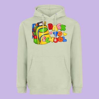 Back To School With School Bag Heavyweight Hoodie Designed By Texasbilliewilder