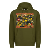 Army Green excavator camouflage Premium Hoodie - Artiststas