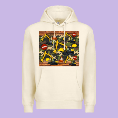Excavator Camouflage Premium Hoodie Designed By Artiststas
