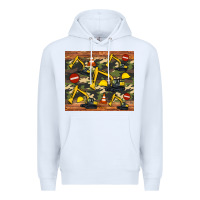 White excavator camouflage Premium Hoodie - Artiststas