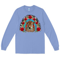 Colony Blue brown baby cow floral rose rainbow Long Sleeve Tee - BarkalooDesign