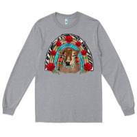 Heather Grey brown baby cow floral rose rainbow Long Sleeve Tee - BarkalooDesign