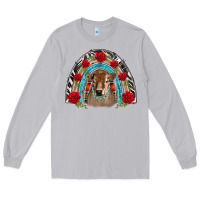 Moon Dust brown baby cow floral rose rainbow Long Sleeve Tee - BarkalooDesign