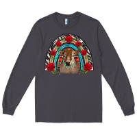 Smoke brown baby cow floral rose rainbow Long Sleeve Tee - BarkalooDesign