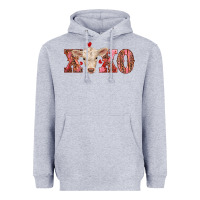 Heather Grey xoxo charolais calf Heavyweight Hoodie - RanaPortraitStore