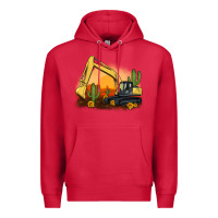 Cardinal excavator cactus sunflower sunset Premium Hoodie - Artiststas