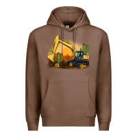 Chestnut excavator cactus sunflower sunset Premium Hoodie - Artiststas