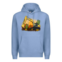 Colony Blue excavator cactus sunflower sunset Premium Hoodie - Artiststas