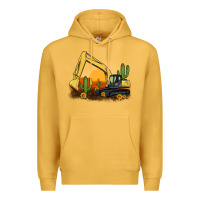 Mustard excavator cactus sunflower sunset Premium Hoodie - Artiststas